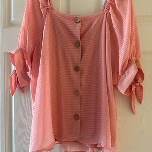 Pink Button-Down Women's Top